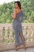 one-shoulder-long-sleeve-dress Sophia's Trends - Sophia's Style-Cloudy Blue-S